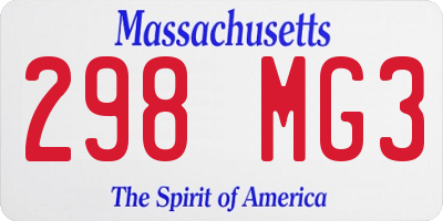 MA license plate 298MG3