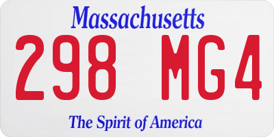MA license plate 298MG4
