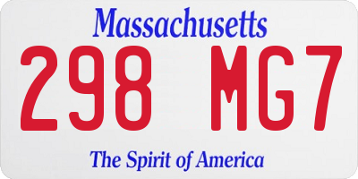 MA license plate 298MG7