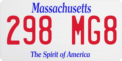 MA license plate 298MG8