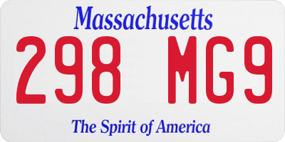 MA license plate 298MG9