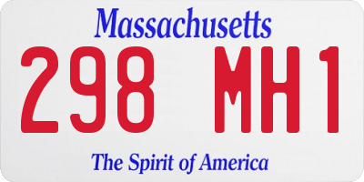 MA license plate 298MH1