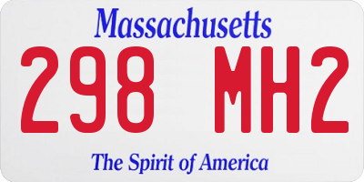 MA license plate 298MH2