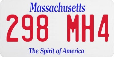 MA license plate 298MH4