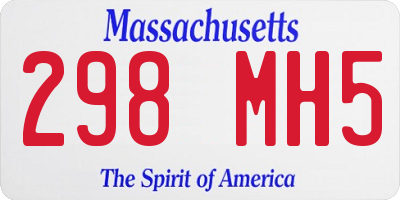 MA license plate 298MH5