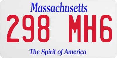 MA license plate 298MH6