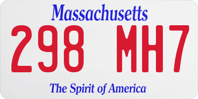 MA license plate 298MH7