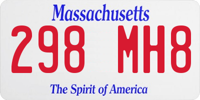 MA license plate 298MH8