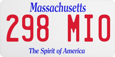 MA license plate 298MI0