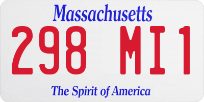 MA license plate 298MI1