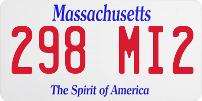 MA license plate 298MI2