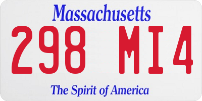 MA license plate 298MI4