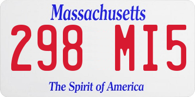 MA license plate 298MI5