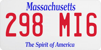 MA license plate 298MI6