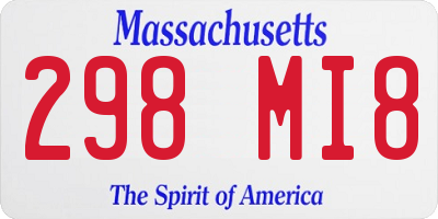 MA license plate 298MI8