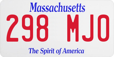 MA license plate 298MJ0