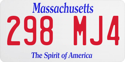 MA license plate 298MJ4