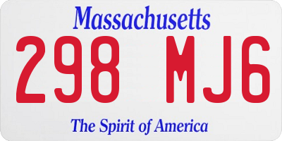 MA license plate 298MJ6