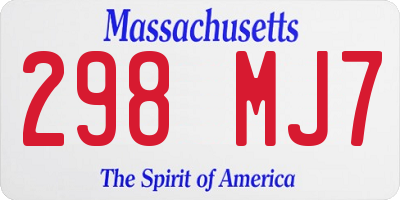 MA license plate 298MJ7