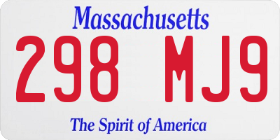 MA license plate 298MJ9