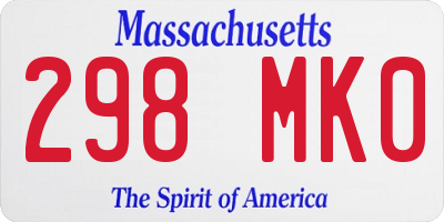 MA license plate 298MK0