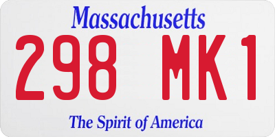 MA license plate 298MK1