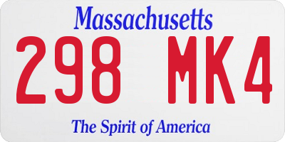 MA license plate 298MK4
