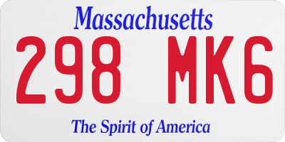 MA license plate 298MK6