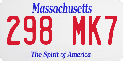 MA license plate 298MK7