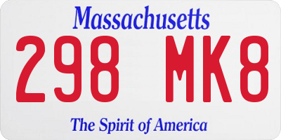 MA license plate 298MK8
