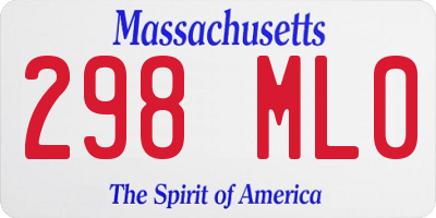 MA license plate 298ML0