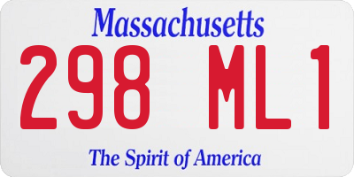 MA license plate 298ML1