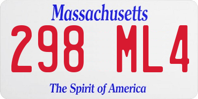 MA license plate 298ML4