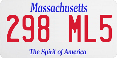 MA license plate 298ML5