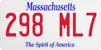 MA license plate 298ML7