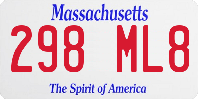 MA license plate 298ML8