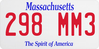 MA license plate 298MM3