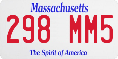 MA license plate 298MM5