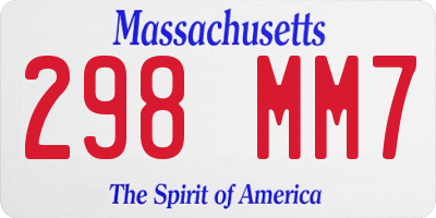 MA license plate 298MM7