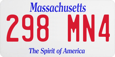 MA license plate 298MN4