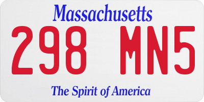 MA license plate 298MN5