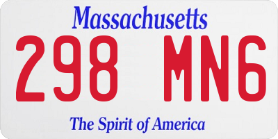 MA license plate 298MN6