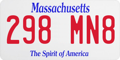 MA license plate 298MN8