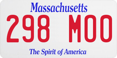 MA license plate 298MO0