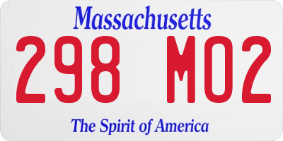 MA license plate 298MO2