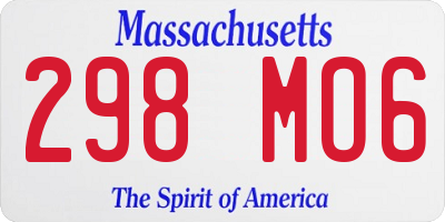 MA license plate 298MO6