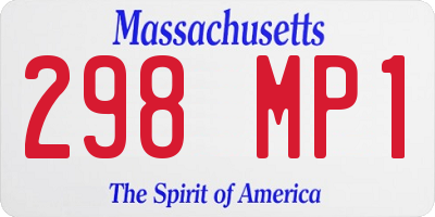 MA license plate 298MP1