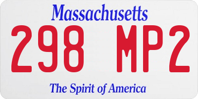 MA license plate 298MP2