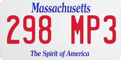 MA license plate 298MP3