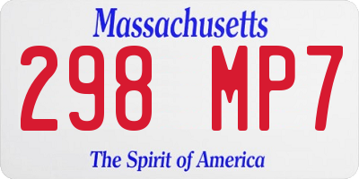 MA license plate 298MP7